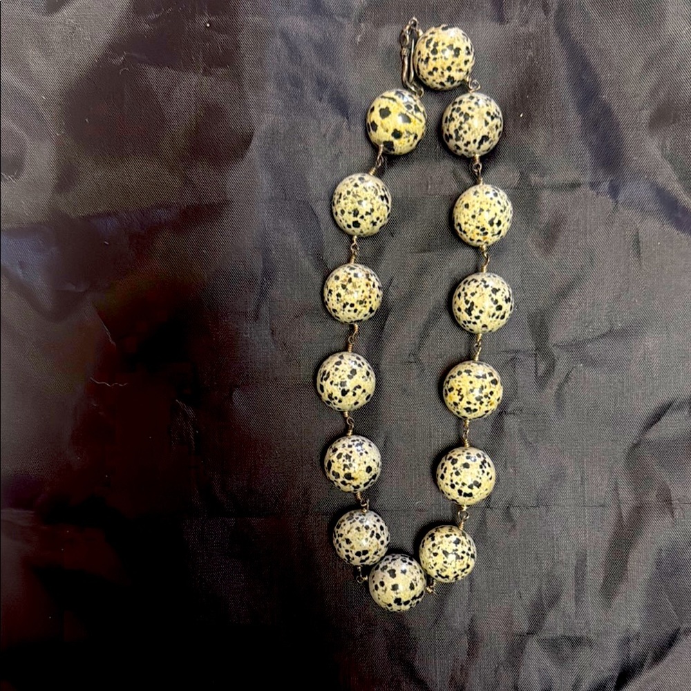 Leopard Print Beaded Necklace